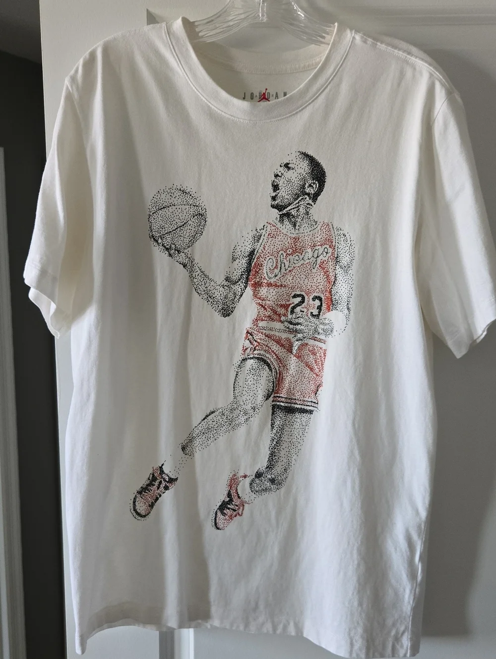 Jordan White Tee with Red & Black Michael Jordan Graphic